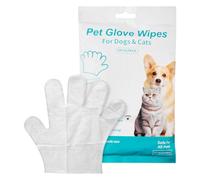 Lotsdonxia 6 Pcs Pet Cleaning Gloves - Waterless Wash Mitts for Dogs & Cats, No Rinse Hypoallergenic Grooming Gloves for Travel, Sensitive Skin & Quick Clean-Ups