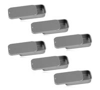 Lotsdonxia 6 Pcs Rectangular Tins, Slider Lid Metal Boxes, 50x25x10mm Portable Storage Containers, Silver Alloy Steel, Airtight Craft Organisers
