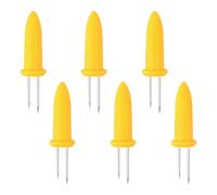 Lotsdonxia 6-Pcs Stainless Steel Corn Holders - Compact BBQ Skewers with Ergonomic Handles for Grilling & Kitchen Use