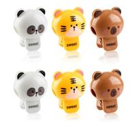 Lotsdonxia 6 Pcs Travel Toothbrush Covers, Animal Themed Plastic Head Protectors, Hygienic & Ventilated Design for Manual Electric Brushes, Compact Durable Oral Care Accessories