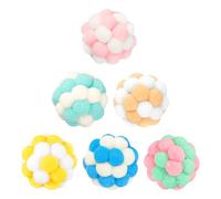 Lotsdonxia 6PCS Colorful Cat Toy Balls with Bells - Soft & Interactive Play Balls for Cats Kitten Indoor Outdoor Playing Chewing Scratching