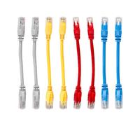 Lotsdonxia 8 Pcs 15cm Cat6 Ethernet Cables, 1000Mbps Short Patch Leads with RJ45 Connectors, Mixed Colour Snagless Cables for Router Cabinets and UK Home Office