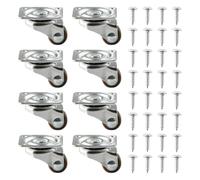 Lotsdonxia 8 PCS Low-Profile Castor Wheels - 0.5" Self-Adhesive Rubber Swivel Casters for Furniture, Under-Bed Storage & Planters, Quiet 360° Mobility Kit (Includes Screws/Tape)