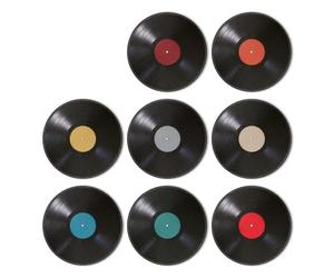 Lotsdonxia 8 Pcs Self-Adhesive Vinyl Record Wall Decor - Party Fake Records Cardboard Art Decoration, Retro Music Album Poster Set for Bedroom, Studio