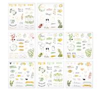 Lotsdonxia 8-Sheet Wedding Stickers Set - Bridal Scrapbook Embellishments, Waterproof & Self-Adhesive for Invitations, Journals (Green, Pink)