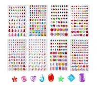 Lotsdonxia 8 Sheets Self-Adhesive Crystal Jewel Stickers, Acrylic Rhinestone Embellishments for Crafts, Scrapbooking, Phone Cases, and Decorative Art Projects