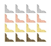 Lotsdonxia 80 PCS Vintage Metal Book Corner Protectors, 4 Colours - Durable Iron Guards for Scrapbooking, Albums & DIY Crafts