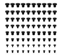 Lotsdonxia 80-Piece Silicone Hole Plug Kit - 8 Sizes (4-9.5mm) T-Shaped Blanking Plugs, Heat Resistant Waterproof Seals for Automotive, Plumbing and DIY Projects (Black)