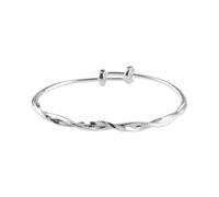 Lotsdonxia Adjustable Silver Bangle Bracelet for Women - Anxiety Relief Fidget Bracelet, One Size Fits All, Perfect Birthday and Valentine Gift (Silver)