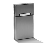 Lotsdonxia Aluminum Cigarette Case with Holder Box Design - Pocket-Sized Container Capable of Holding 20 Slim Cigarettes, Suitable for Both Men and Women（Grey）