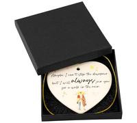 Lotsdonxia Best Friend Heart-Shaped Ceramic Ornament - White Pocket Token Friendship Thoughtful Keepsake for Holidays & Anniversary (7.5 X 7.3 Cm)