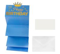 Lotsdonxia Birthday Money Envelope - Elegant & Creative Gift Envelope Shimmering Lettering DIY Creative Design for Cash, Cards, and Surprises (Blue)