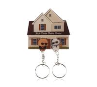 Lotsdonxia Bubu Dudu Couple Wall Key Holder, Multicolor Acrylic, Cartoon Panda Keychain Set, Decorative Home Accent for Couples