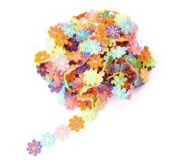 Lotsdonxia Colorful Daisy Flower Lace Trim Ribbon - Multicolor 2.5cm Width Embroidered Applique for DIY Crafts, Sewing, and Home Decor