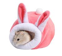 Lotsdonxia Cozy Winter Hamster Nest, Miniature Soft & Warm Pet House, Adorable Sleeping Abode for Tiny Animals（Pink）