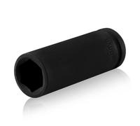 Lotsdonxia Deep Impact Socket 1/2" Drive - CR-V Chrome Vanadium Steel with Retaining Pin O-Ring, Heavy Duty 6-Point Scaffolders Socket for Electric Wrenches, Ideal for Long Bolts Tight Spaces（18mm）