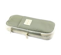Lotsdonxia Expandable Pencil Case, Large Capacity Stationery Organizer, Retractable Design, Multiple Compartments, Oxford Fabric, Green and Pink Options