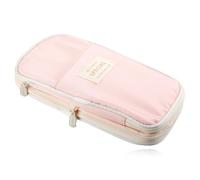 Lotsdonxia Expandable Pencil Case, Large Capacity Stationery Organizer, Retractable Design, Multiple Compartments, Oxford Fabric, Green and Pink Options