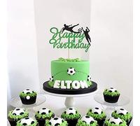 Lotsdonxia Football Player Cake Topper Set Soccer Theme Eye-Catching Design Cake Decoration for Birthday Parties Sports-Themed Celebrations