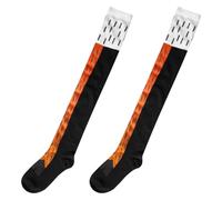 Lotsdonxia Funny Chicken Feet Knee-High Socks - Novelty Striped Design, Warm, Breathable, and Stretchable for Cosplay, Parties, and Casual Wear (Orange)