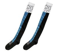 Lotsdonxia Funny Chicken Feet Knee-High Socks - Novelty Striped Design, Warm, Breathable, and Stretchable for Cosplay, Parties, and Casual Wear (Blue)