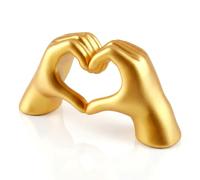 Lotsdonxia Gold Heart Hands Sculpture, Elegant Resin Love Gesture Statue - Compact Home Decor Ornament for Living Room, Bedroom & Gifts