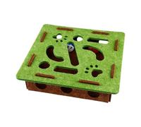 Lotsdonxia Green Interactive Cat Puzzle Toy, Polyester Brain Game for Mental Stimulation, Durable Boredom Buster with 3 Bell Balls for Indoor Felines