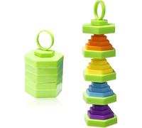 Lotsdonxia Green Plastic Hexagon Folding Blocks Fidget Toy - Transformable Spinning Anxiety Relief Sensory Toy for Adults & Kids, ADHD Autism Support