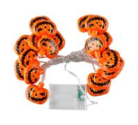 Lotsdonxia Halloween Pumpkin String Lights, 3M 20PCS LED | Orange jack-o-lantern fairy lights, indoor outdoor home decor, 2 modes flashing steady on, battery operated