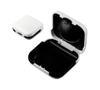 Lotsdonxia Hearing Aid Storage Case, White ABS Plastic Portable Hard Protective Box, 2.6 x 2.6 x 1 Inch Travel Organizer for Two Aids with Secure Snap Closure