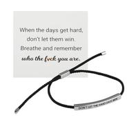 Lotsdonxia Inspirational Bracelet for Women - Don't Let the Hard Days Win Stainless Steel Charm with Adjustable Braided Rope - Encouraging Strength Jewelry Gift for Her