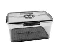 Lotsdonxia Large Airtight Bread Box for Kitchen Countertop, Blackish Gray PET Food Storage Container - 32.5x22.5x15.3cm Capacity for Loaves & Produce