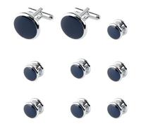 Lotsdonxia Men's Cufflinks Set - Stylish Accessories Classic Shirt Studs for Weddings, Banquets, and Business Occasions (Blue)