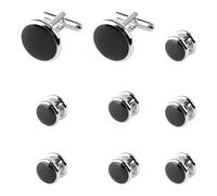 Lotsdonxia Men's Cufflinks Set - Stylish Accessories Classic Shirt Studs for Weddings, Banquets, and Business Occasions (Black)