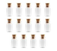 Lotsdonxia Mini Clear Glass Bottles with Cork Stoppers Tiny Glass Containers for Liquid Storage DIY Craft Projects Party Decorations Message Bottles Arts and Crafts (14 Pcs)