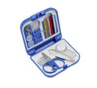 Lotsdonxia Mini Folding Portable Sewing Kit Box Easy Storage Convenient and Compact Travel Sewing Overlock Repair Tool Set Quick Fixes for Travellers and Crafters (Blue)