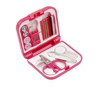 Lotsdonxia Mini Folding Portable Sewing Kit Box Easy Storage Convenient and Compact Travel Sewing Overlock Repair Tool Set Quick Fixes for Travellers and Crafters (Rose Red)