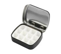 Lotsdonxia Mini Metal Empty Watercolour Palette with Lid, Portable Black Travel Paint Tin for Plein Air & Studio Use