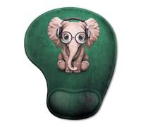 Lotsdonxia Mouse Pad with Wrist Support - Ergonomic Non-Slip Base Mouse Mat with Wrist Rest for Comfortable Home, Office, Laptop, and Gaming Use (Elephant)