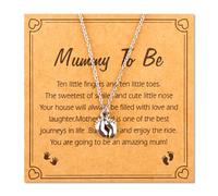 Lotsdonxia Mum-to-Be Necklaces Gift Set - Adjustable Necklaces Jewellery with Greeting Card, Baby Shower or Mother’s Day Present for Pregnancy, New Mums (Silver)
