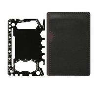 Lotsdonxia Outdoor Mini 46-in-1 Multitool Card - Compact Stainless Steel Gadget with Screwdrivers, Ruler, Bottle Opener Multi-Function Tool for Camping and Hiking (Black)