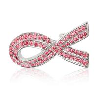 Lotsdonxia Pink Ribbon Rhinestone Brooch - Fashion Accessory Stylish Decorative Brooch Creative Breast Cancer Awareness Pin for Clothing