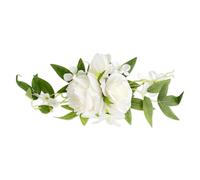 Lotsdonxia Pre-Made White Flower Cake Topper, Elegant Wedding Cake Decorations, Ready-to-Use Dessert Ornaments, Floral Arrangement for Birthday Baptism Party Decor