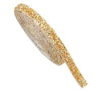 Lotsdonxia Self-Adhesive Gold Crystal Rhinestone Ribbon Strips: Shimmering Diamond-Like Bling Ribbon for DIY Arts, Crafts, and Party Decorations（1CM）