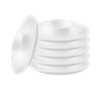 Lotsdonxia Set of 6 Egg Cups - Compact Dining Essential Boiled Egg Holders, Microwave and Dishwasher Safe Egg Stands for Hard or Soft Boiled Eggs (White)