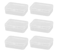 Lotsdonxia Set of 6 Small Rectangular Plastic Containers with Lids, Ideal for Storing Beads, Business Cards, Pills, and Other Small Items (6.5 * 4.5 * 2cm)
