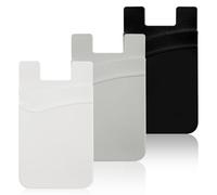 Lotsdonxia Silicone Cell Phone Card Holder, Cell Phone Pocket Self Adhesive Card Holder for Storing Credit Cards and IDs(Black,White, Gray)