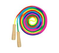 Lotsdonxia Skipping Rope for Kids - Adjustable Extra Long 5m Double Dutch Jump Rope, Rainbow Cotton Rope with Wooden Handles for Children's Outdoor Play and Group Games
