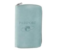 Lotsdonxia Slim PU Leather Passport Holder - Compact Travel Wallet, RFID Document Organiser with Card Slots, Holiday or Business Essential for Men and Women (Blue)
