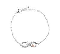 Lotsdonxia Sweet 16th Birthday Heart Infinity Bracelet - Dainty Adjustable Rose Gold Plated Crystal Jewellery Gift for Girls, Daughter & Sister